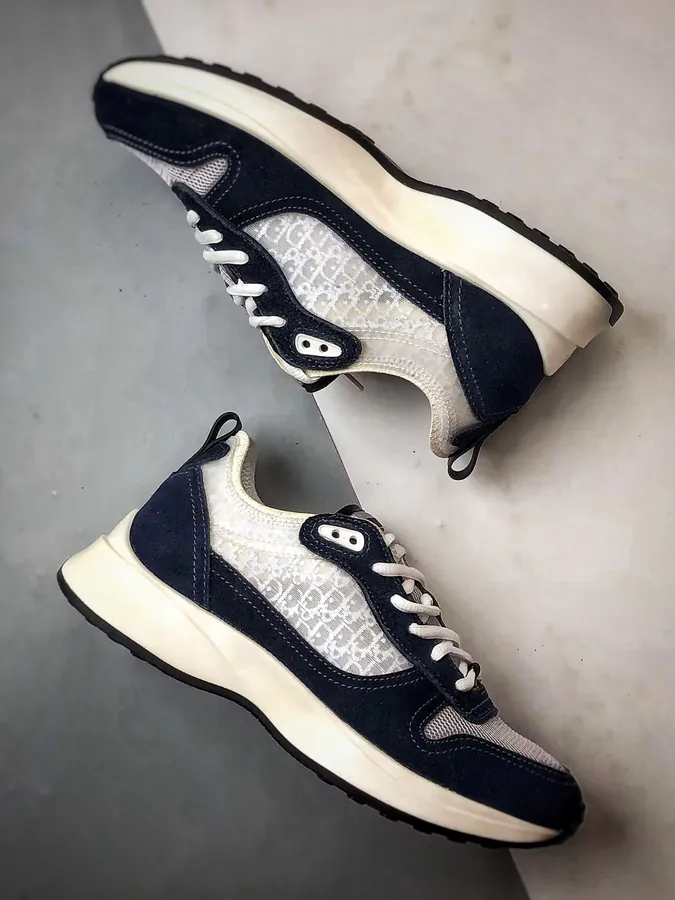 Dior B25 Oblique Runner Sneaker White Blue