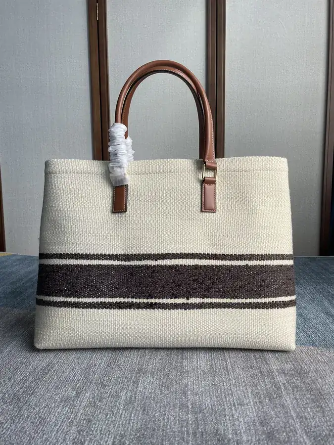 CABAS Fabric Brown Bucket Bag
