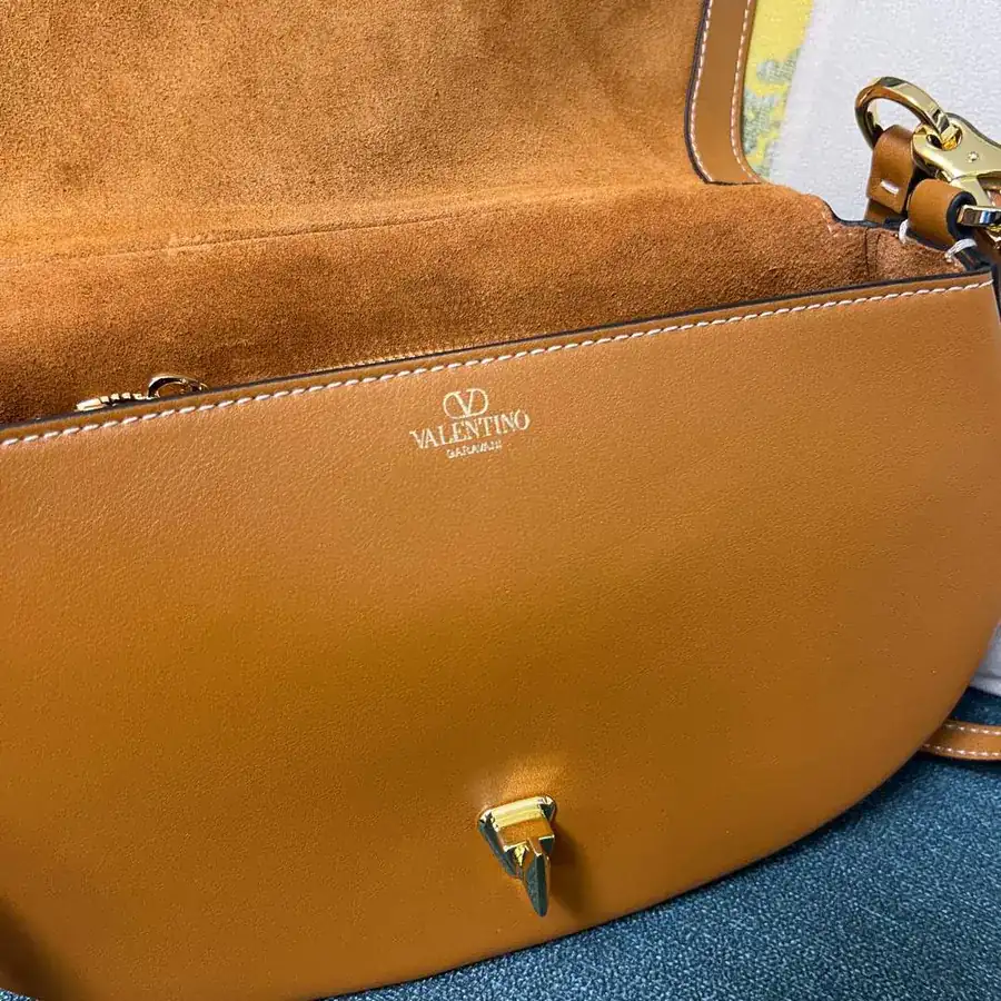 GARAVANI OHVAL Small Calfskin Handbag with Rotating V Logo Signature Clasp