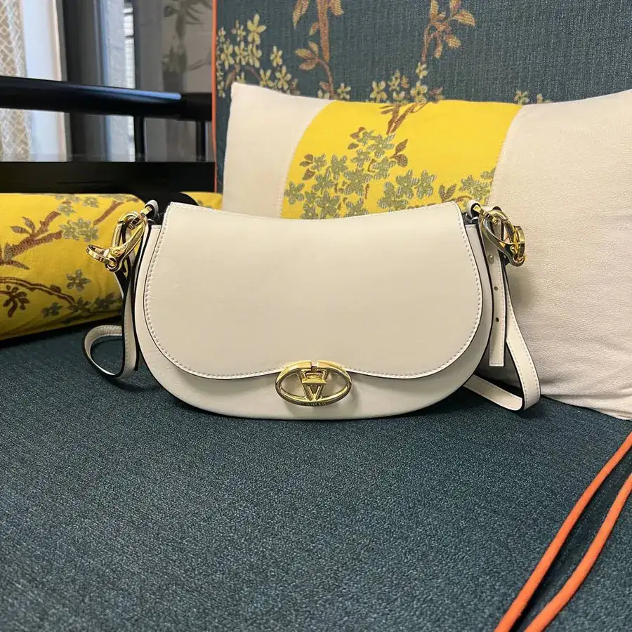 GARAVANI OHVAL Small Calfskin Handbag with Rotating VLOGO Signature Clasp