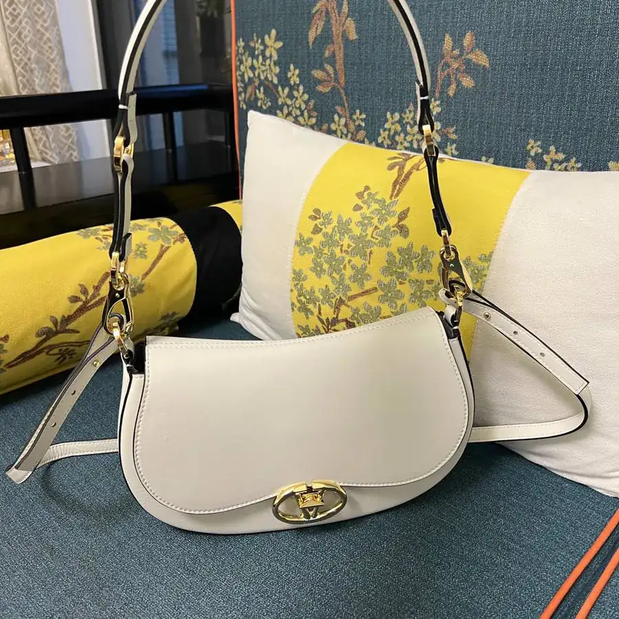 GARAVANI OHVAL Small Calfskin Handbag with Rotating VLOGO Signature Clasp