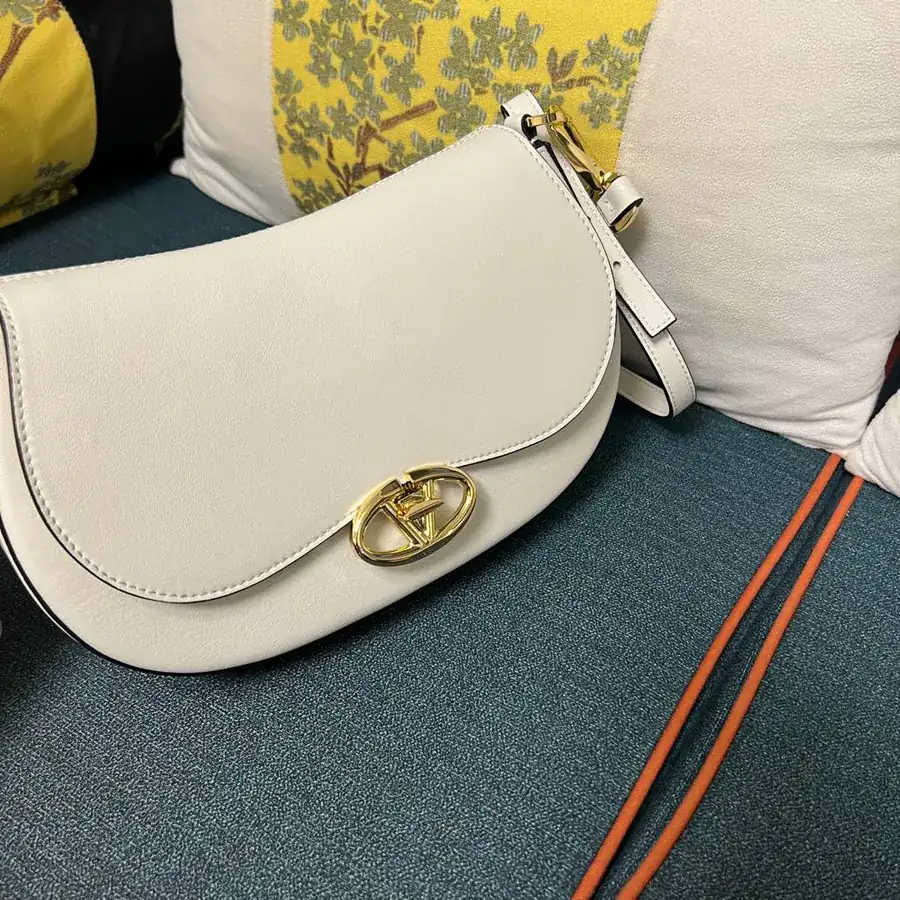 GARAVANI OHVAL Small Calfskin Handbag with Rotating VLOGO Signature Clasp