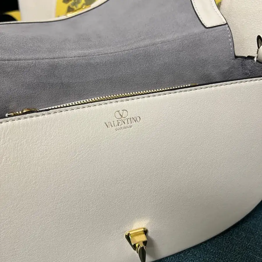 GARAVANI OHVAL Small Calfskin Handbag with Rotating VLOGO Signature Clasp