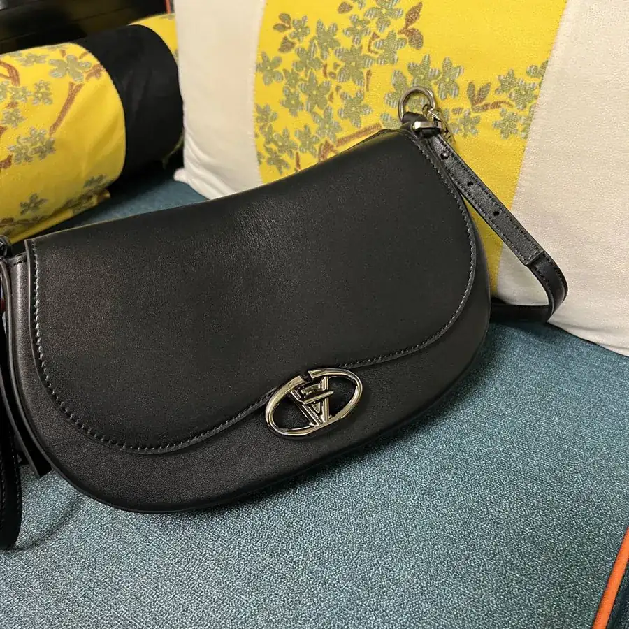 GARAVANI OHVAL Small Calfskin Handbag with Rotating VLOGO Signature Clasp