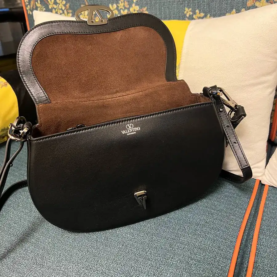 GARAVANI OHVAL Small Calfskin Handbag with Rotating VLOGO Signature Clasp