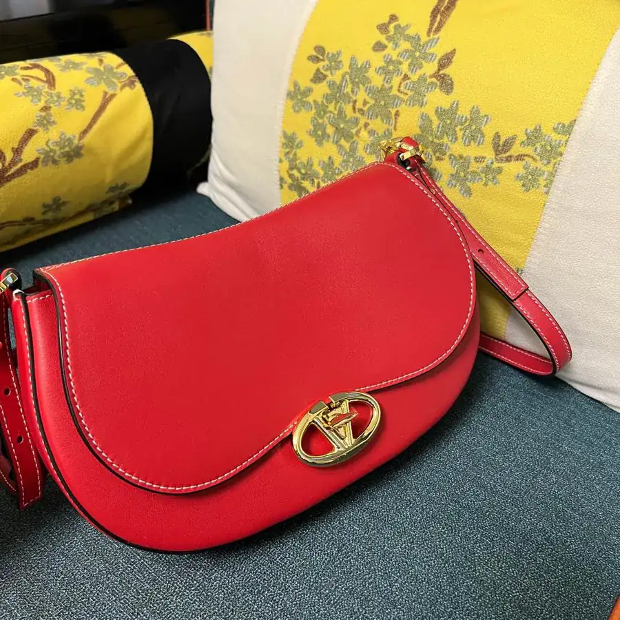 GARAVANI OHVAL Small Calfskin Handbag with Rotating VLOGO Signature Clasp