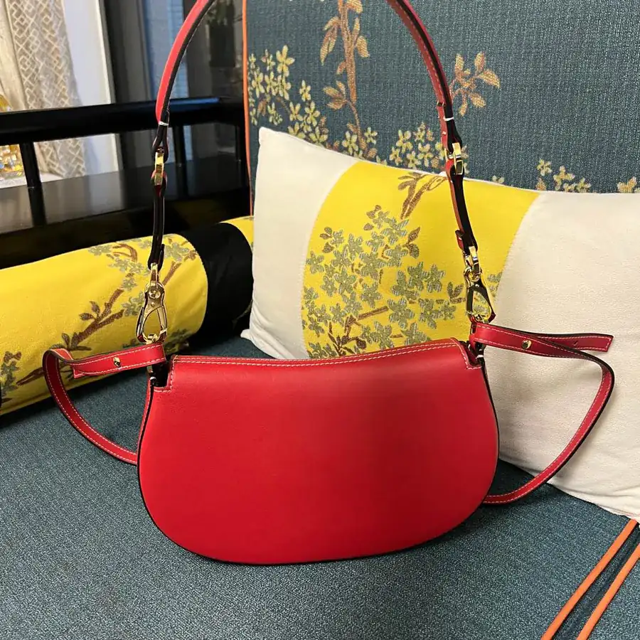 GARAVANI OHVAL Small Calfskin Handbag with Rotating VLOGO Signature Clasp