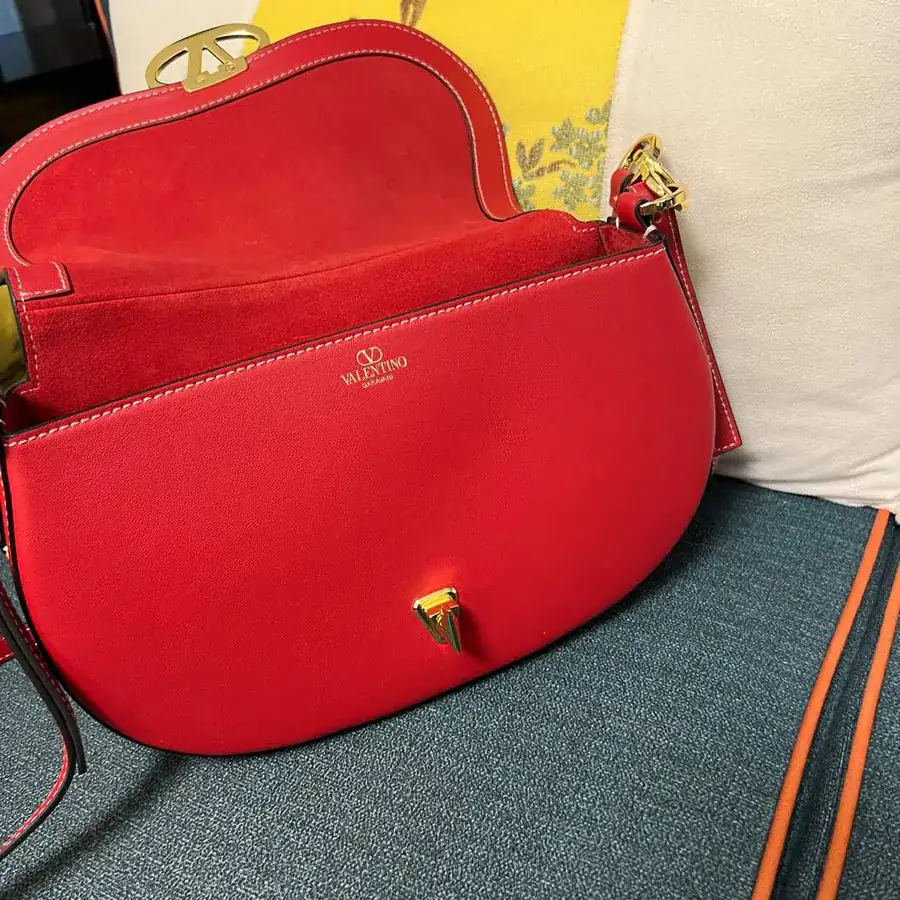 GARAVANI OHVAL Small Calfskin Handbag with Rotating VLOGO Signature Clasp