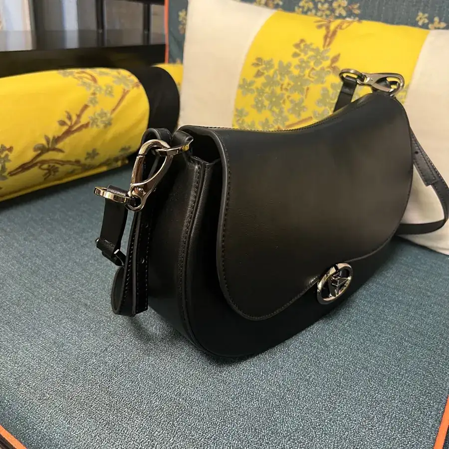 GARAVANI OHVAL Large Calfskin Handbag with Rotating VLOGO Signature Clasp