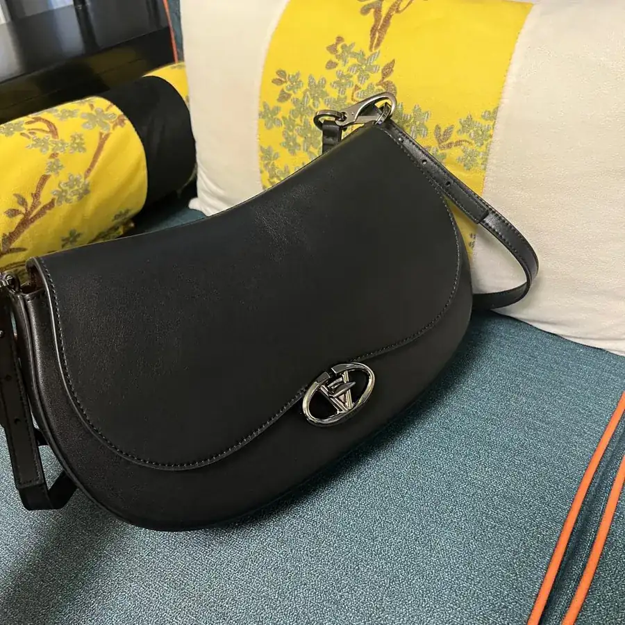 GARAVANI OHVAL Large Calfskin Handbag with Rotating VLOGO Signature Clasp