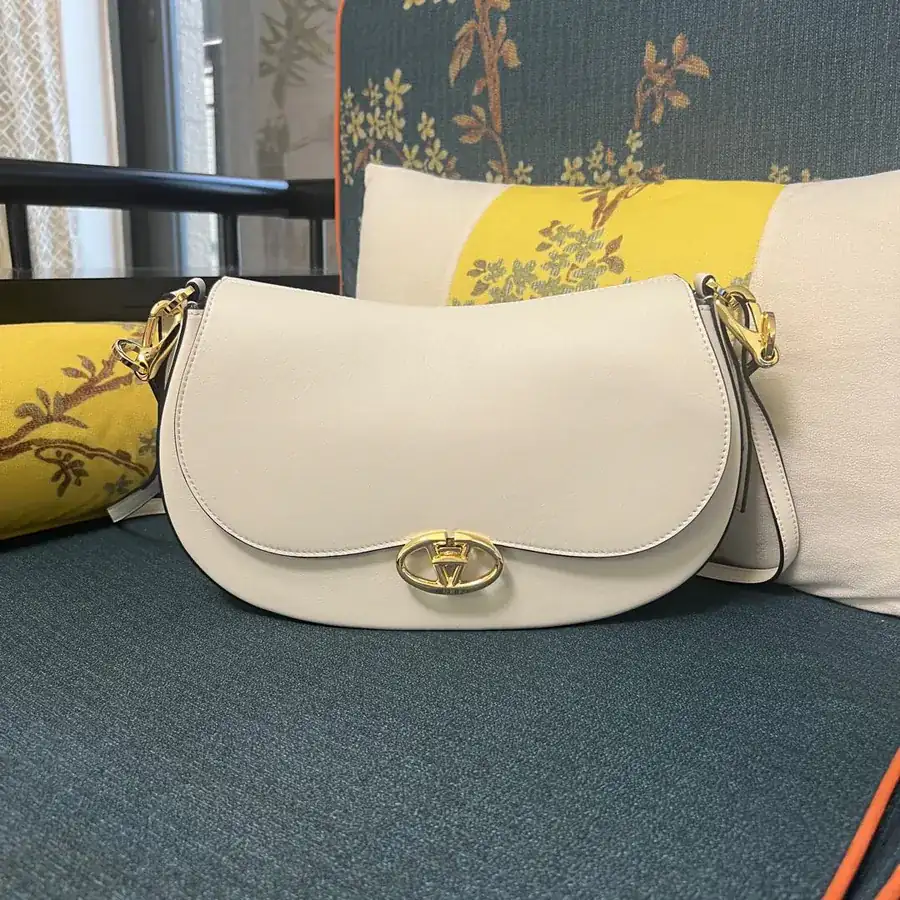 GARAVANI OHVAL Large Calfskin Handbag with Rotating VLOGO Signature Closure