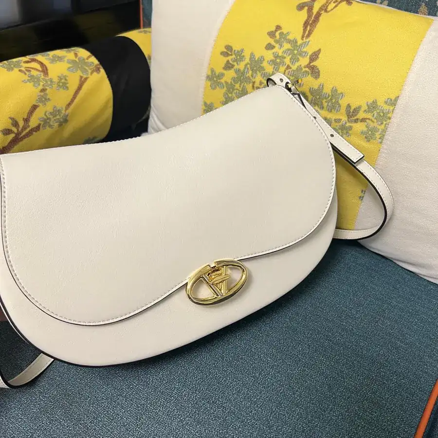 GARAVANI OHVAL Large Calfskin Handbag with Rotating VLOGO Signature Closure