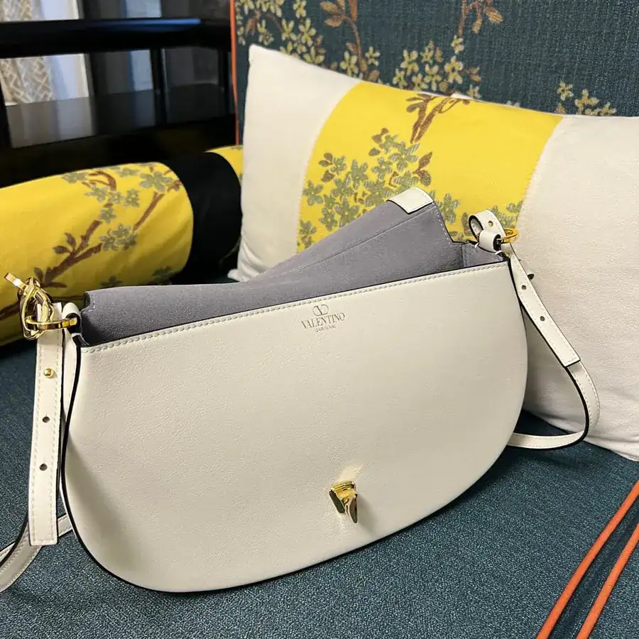 GARAVANI OHVAL Large Calfskin Handbag with Rotating VLOGO Signature Closure