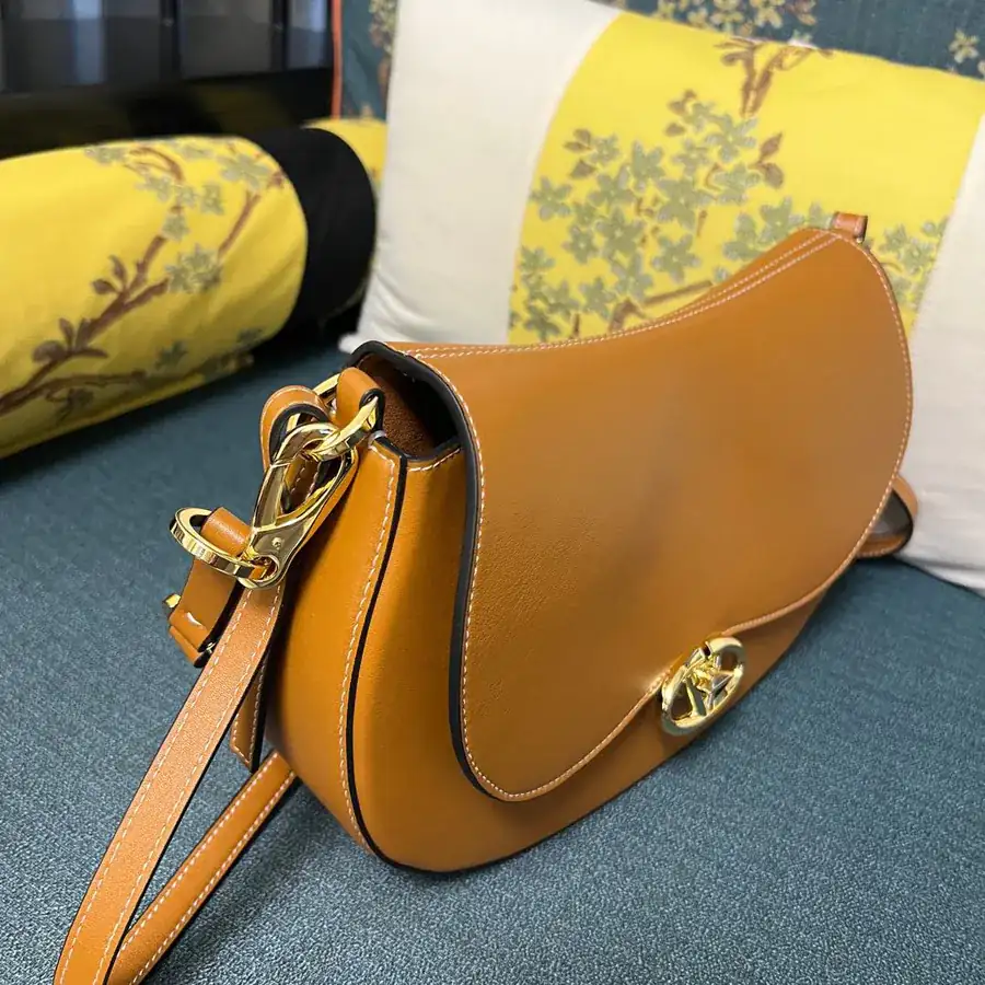 GARAVANI OHVAL Large Calfskin Handbag with Rotating VLOGO Signature Clasp