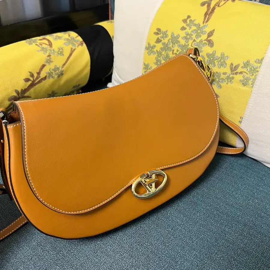 GARAVANI OHVAL Large Calfskin Handbag with Rotating VLOGO Signature Clasp
