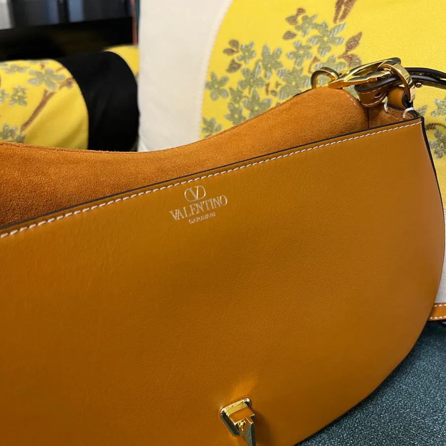GARAVANI OHVAL Large Calfskin Handbag with Rotating VLOGO Signature Clasp