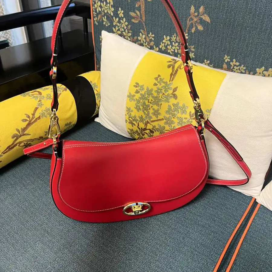 GARAVANI OHVAL Large Calfskin Handbag with Rotating VLOGO Signature Clasp