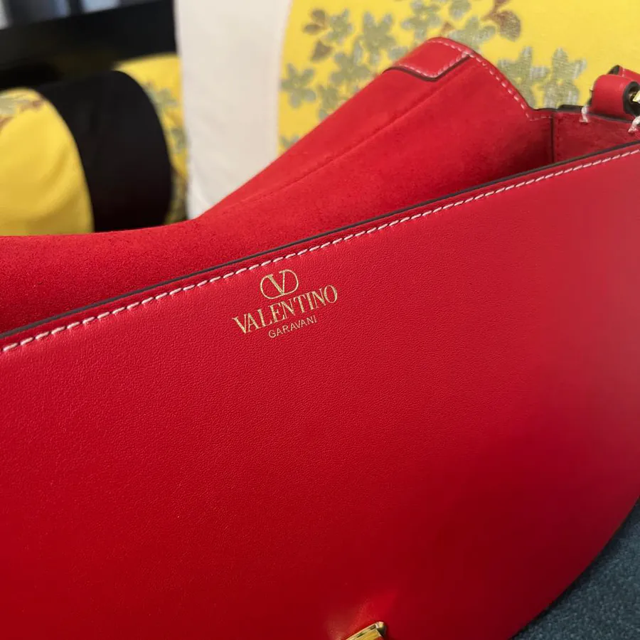 GARAVANI OHVAL Large Calfskin Handbag with Rotating VLOGO Signature Clasp