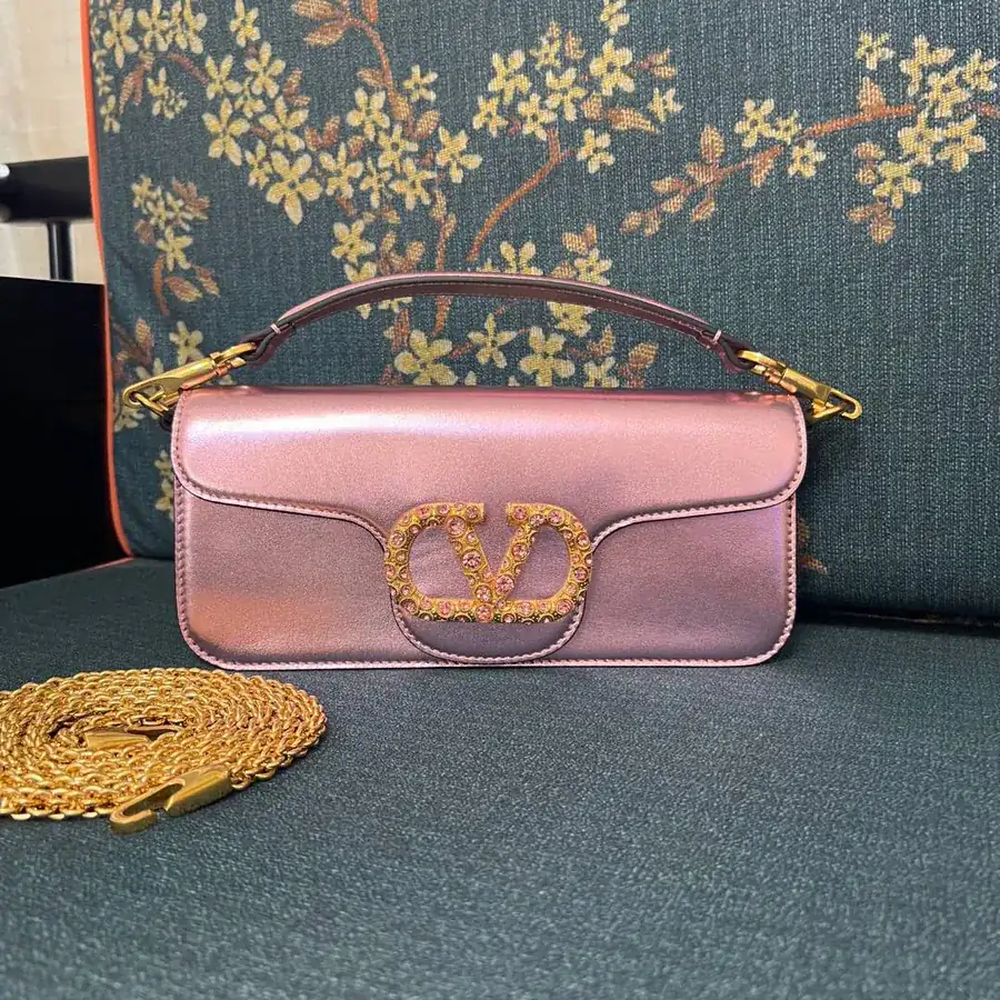 GARAVANI LOCÒ Large Calfskin Handbag with Crystal VLOGO Signature Details