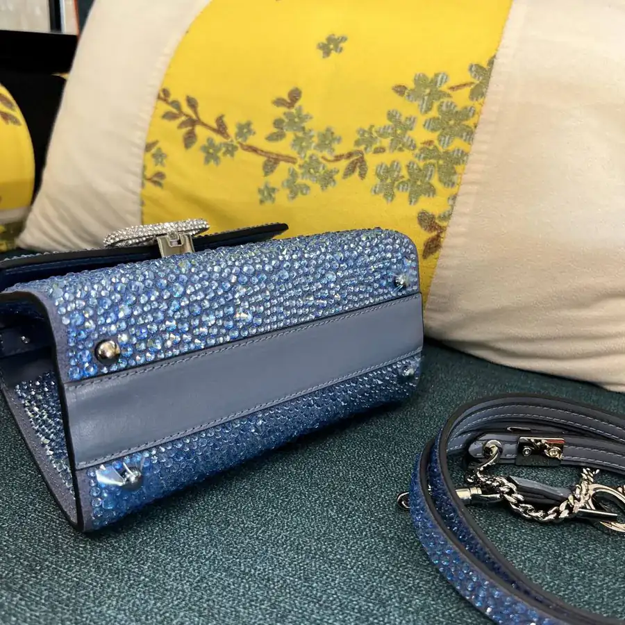 VSLING Mini Alligator Skin Handbag with Adjustable Strap