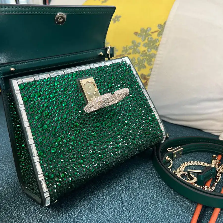VSLING Mini Alligator Skin Handbag with Adjustable Strap