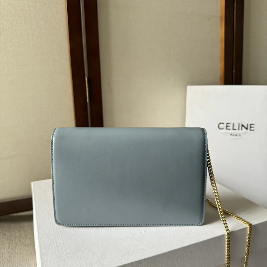 CELIN* CUIR TRIOMPHE Logo Print Leather WOC