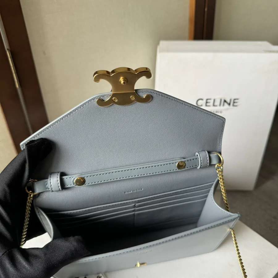 CELIN* CUIR TRIOMPHE Logo Print Leather WOC