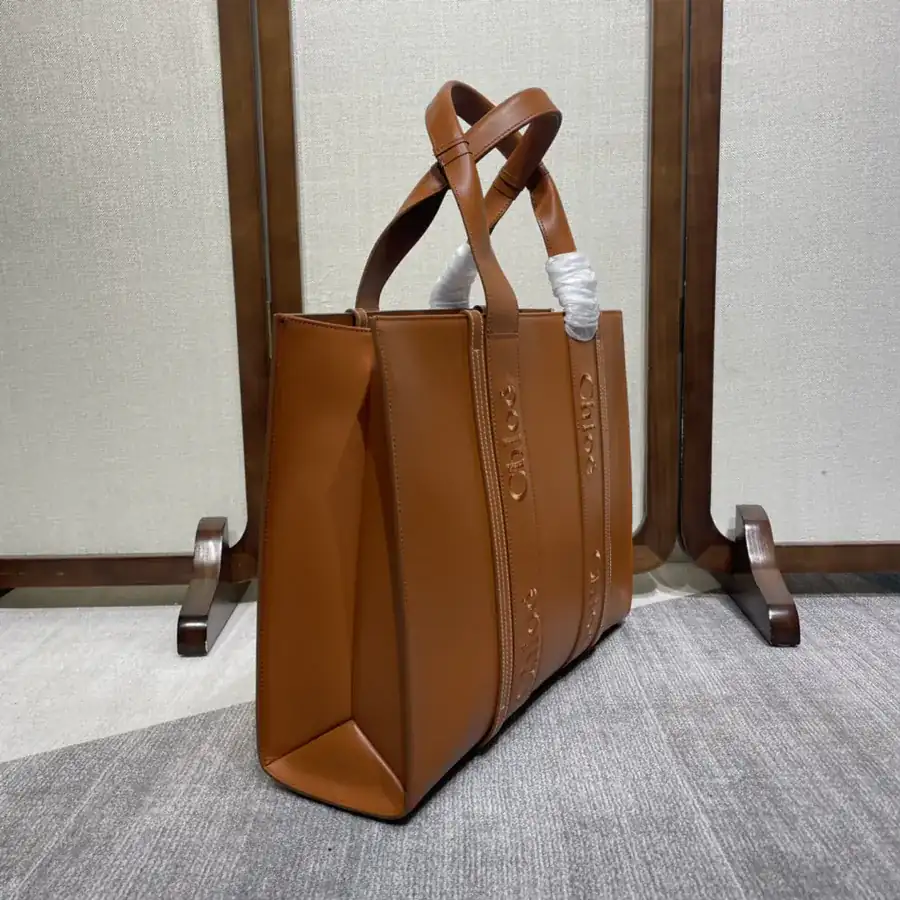 Chloe Woody Tote Bag in Full Leather