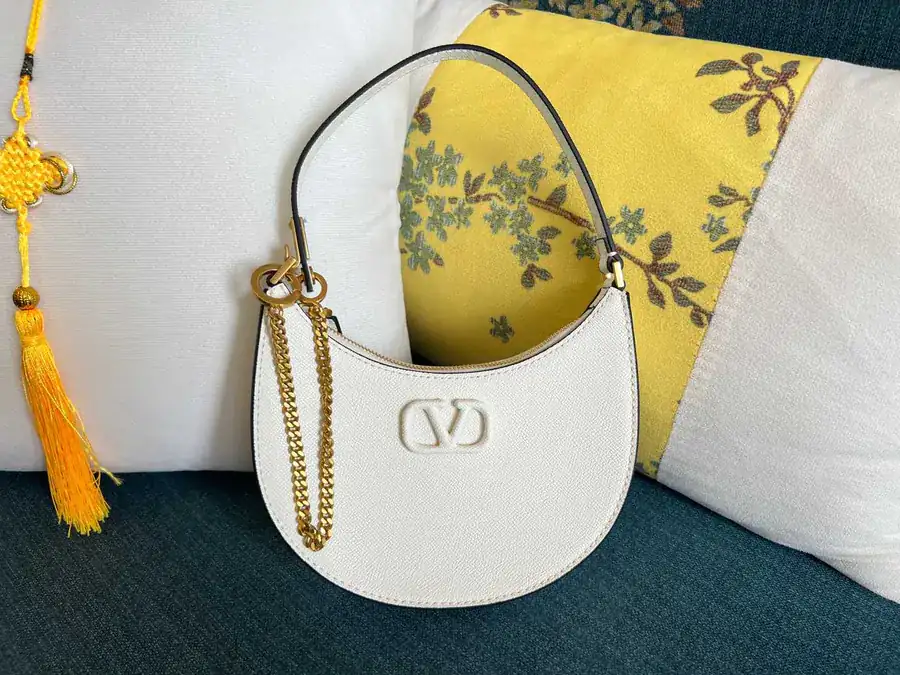 VLOGO Signature Mini Glossy Calfskin Hobo Bag