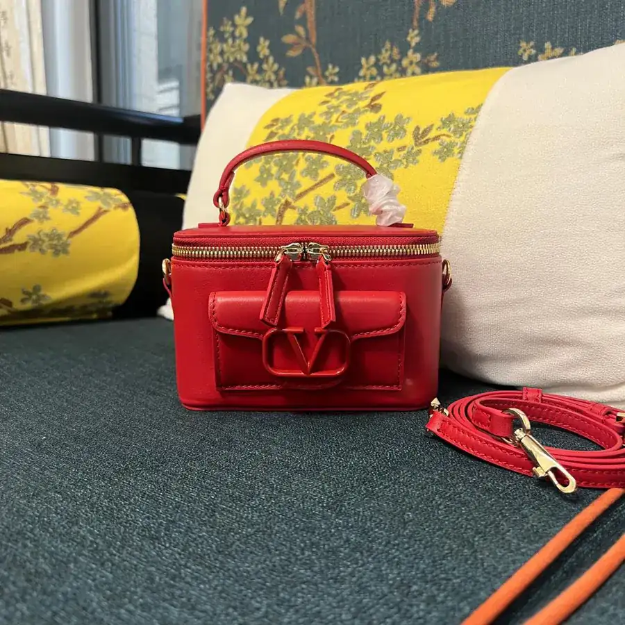GARAVANI Mini LOCÒ Calfskin Box Bag with VLOGO SIGNATURE Detail