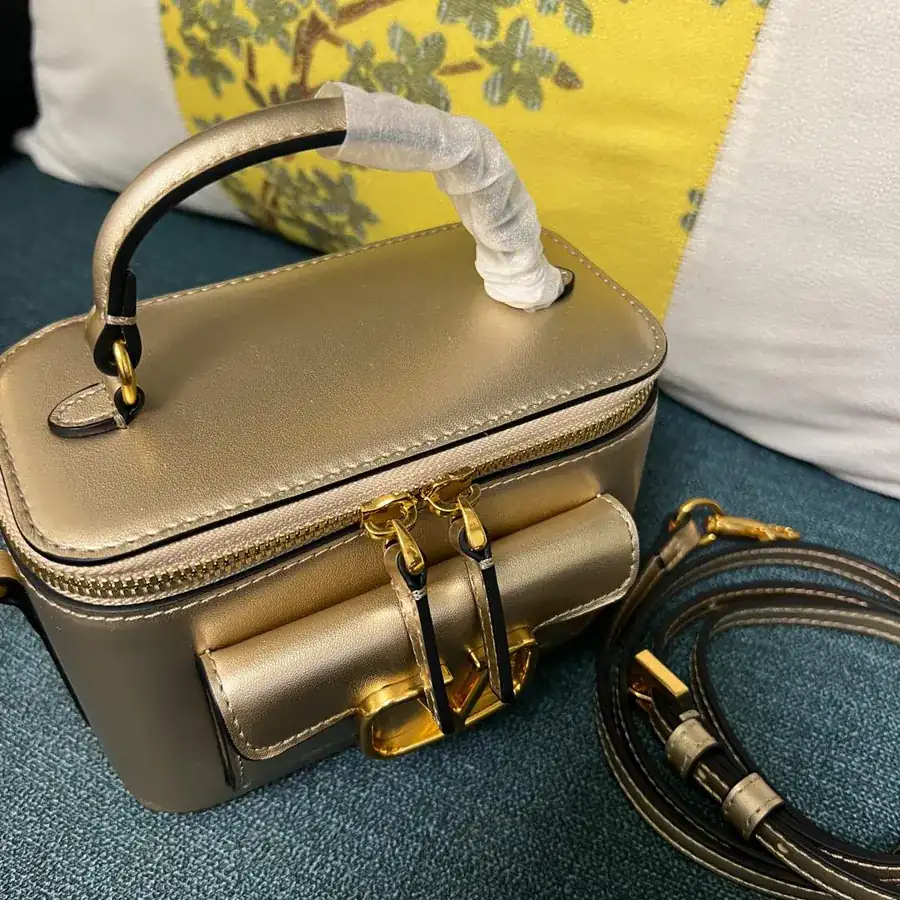 GARAVANI Mini LOCÒ Calfskin Box Bag with VLOGO SIGNATURE Details