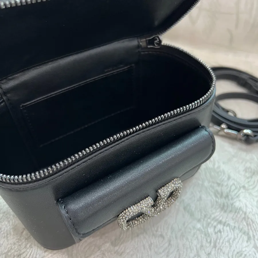 GARAVANI Mini LOCÒ Calfskin Box Bag with V Logo Signature Details