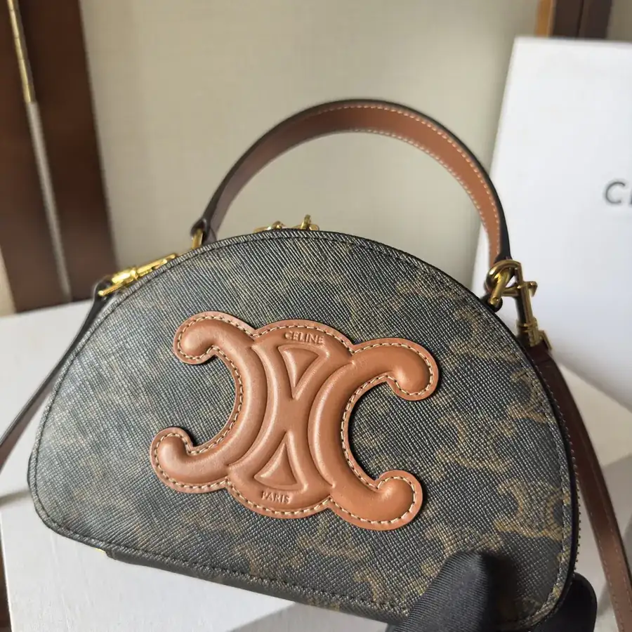 CELIN E23s Mini Half Moon Bag with Logo Print