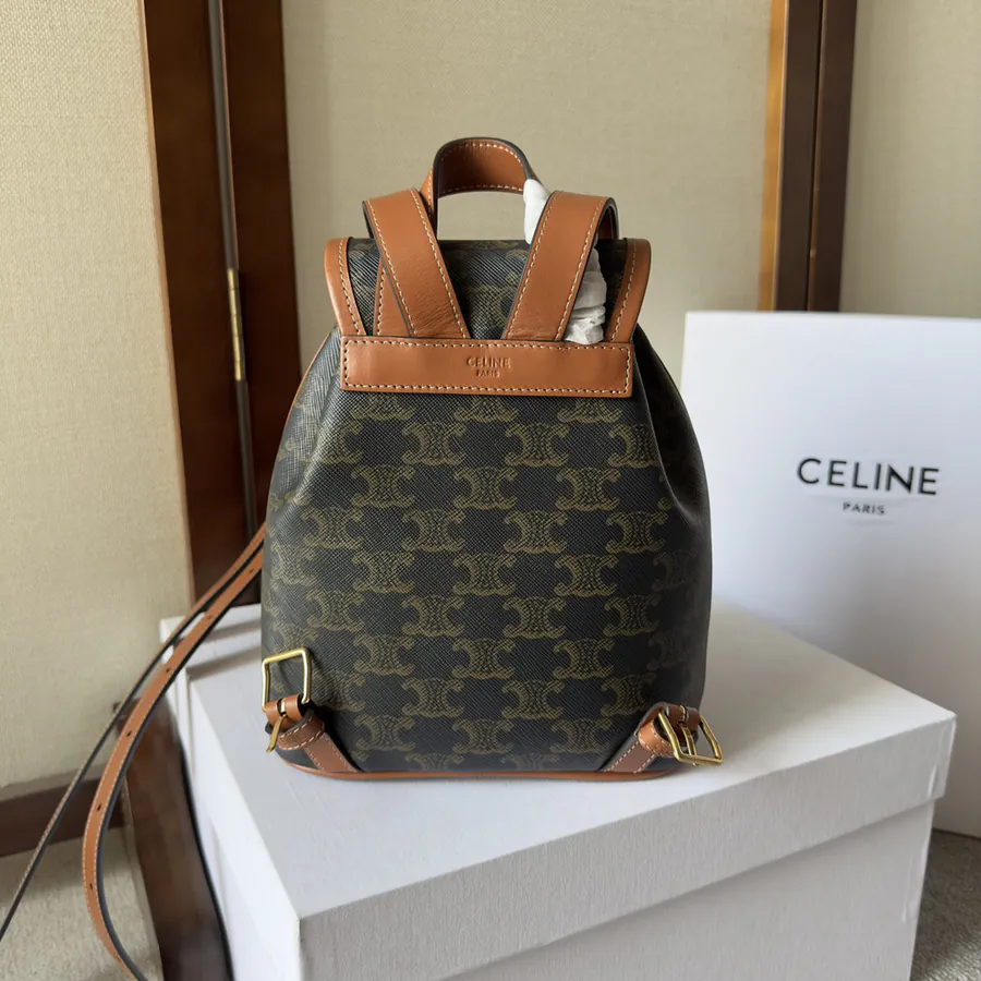 CELIN 2022 Spring Summer New Collection Mini Backpack with Canvas and Leather Trim
