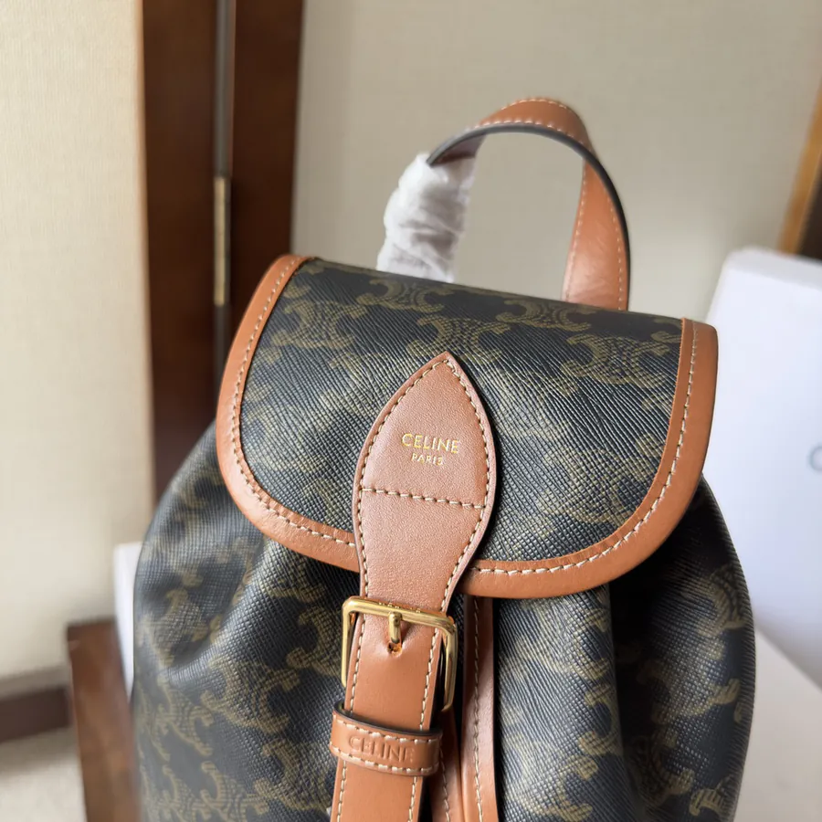 CELIN 2022 Spring Summer New Collection Mini Backpack with Canvas and Leather Trim