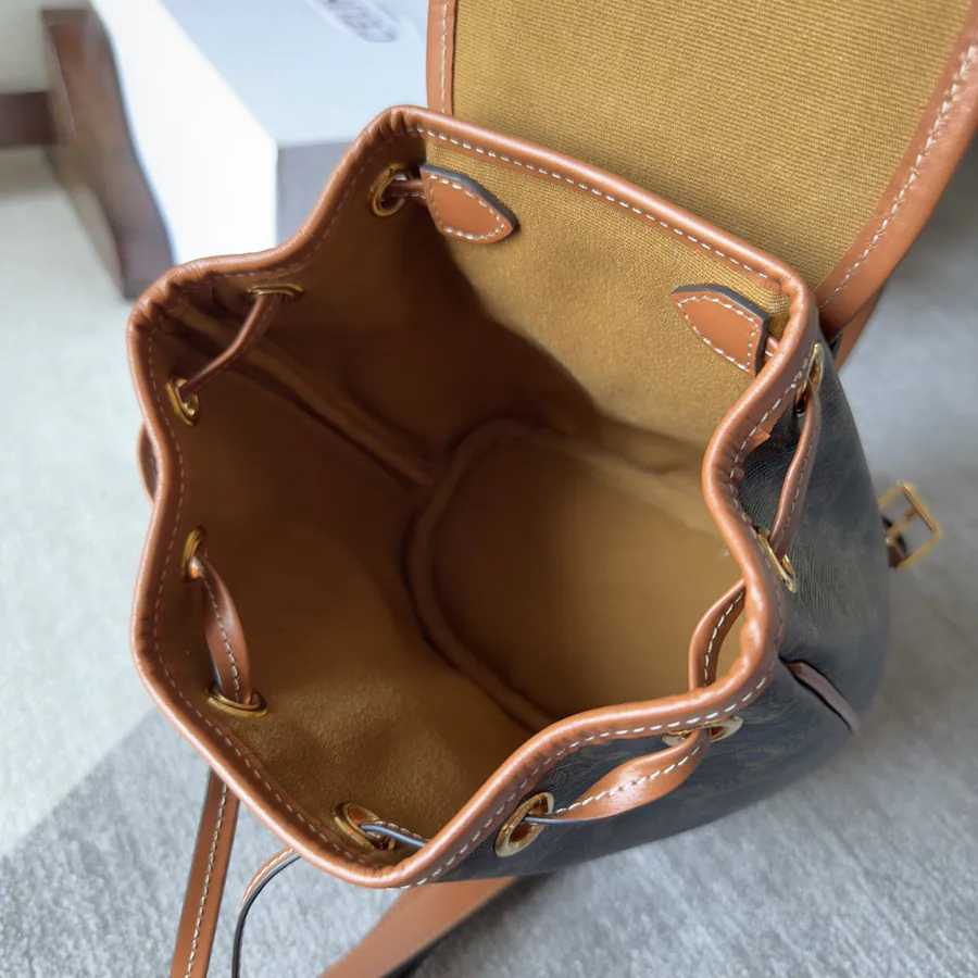 CELIN 2022 Spring Summer New Collection Mini Backpack with Canvas and Leather Trim