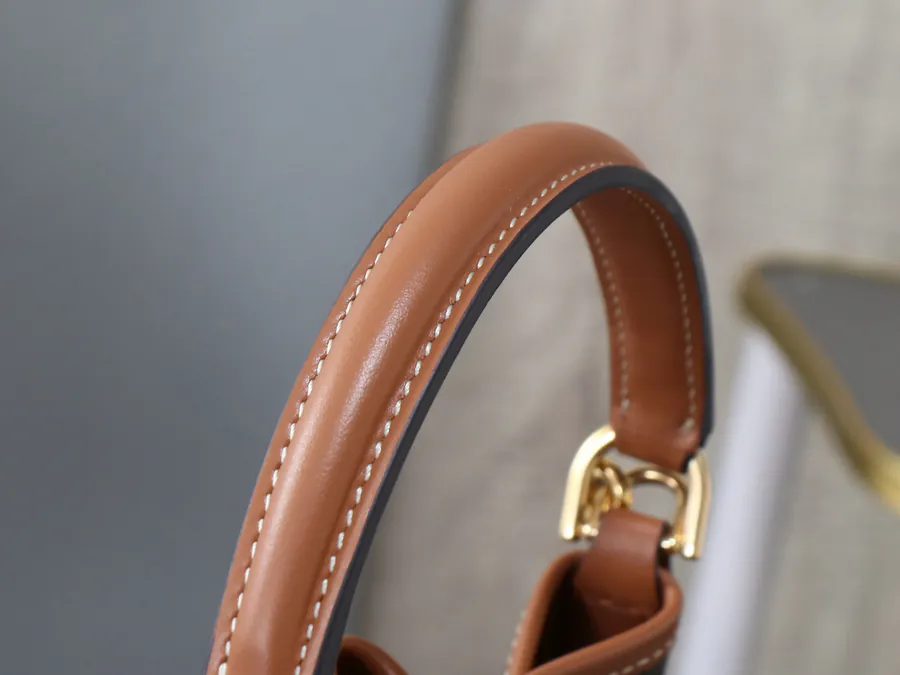 TRIOMPHE Leather Tote with Handles and Straps