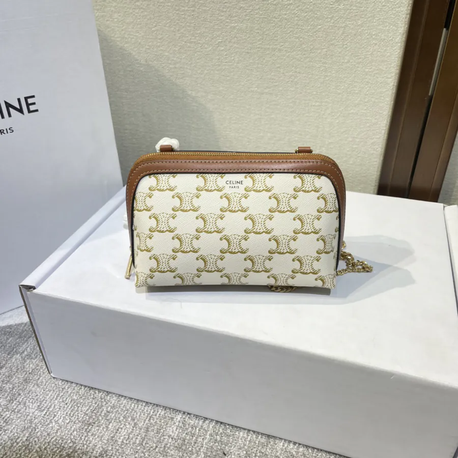 TrioMPHE New Season Chain Clutch with Gold Embroidery
