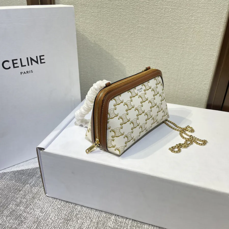 TrioMPHE New Season Chain Clutch with Gold Embroidery