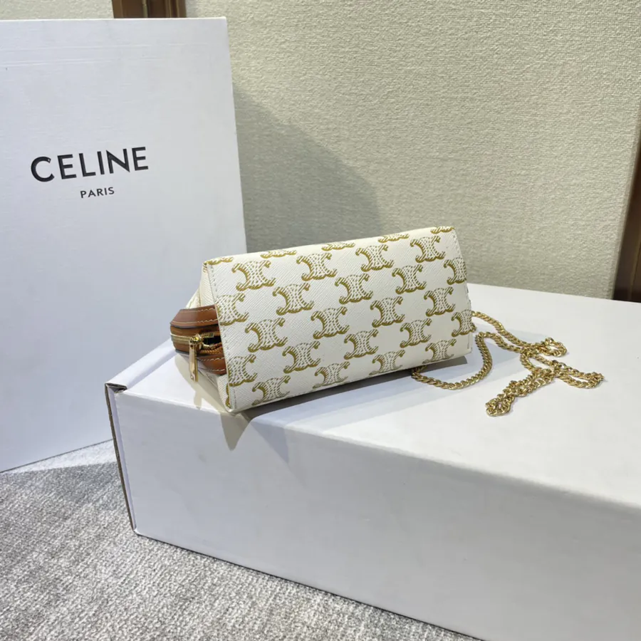 TrioMPHE New Season Chain Clutch with Gold Embroidery