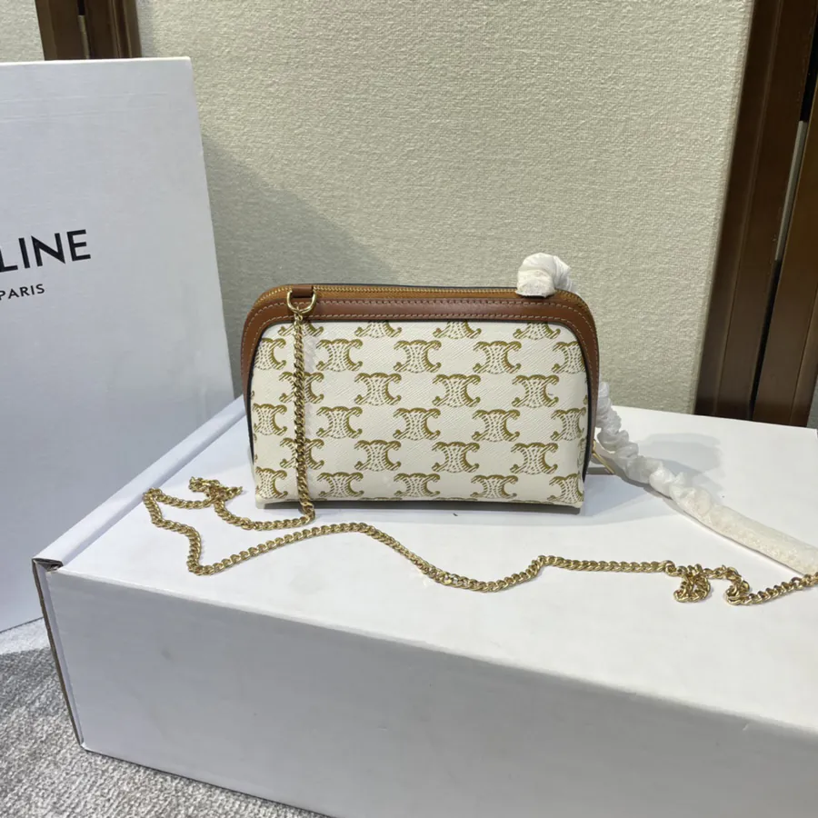 TrioMPHE New Season Chain Clutch with Gold Embroidery