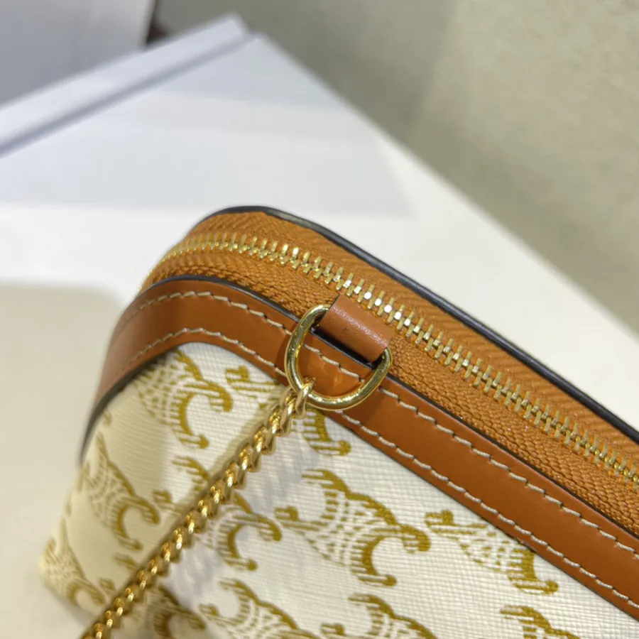 TrioMPHE New Season Chain Clutch with Gold Embroidery