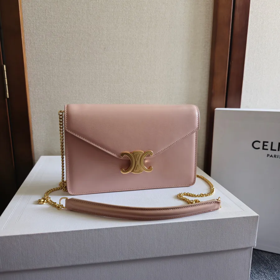 CELIN* Cuir Triomphe Logo Print Leather WOC