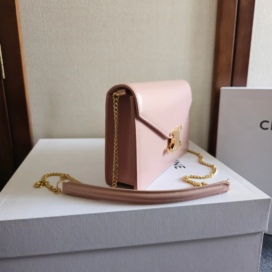 CELIN* Cuir Triomphe Logo Print Leather WOC