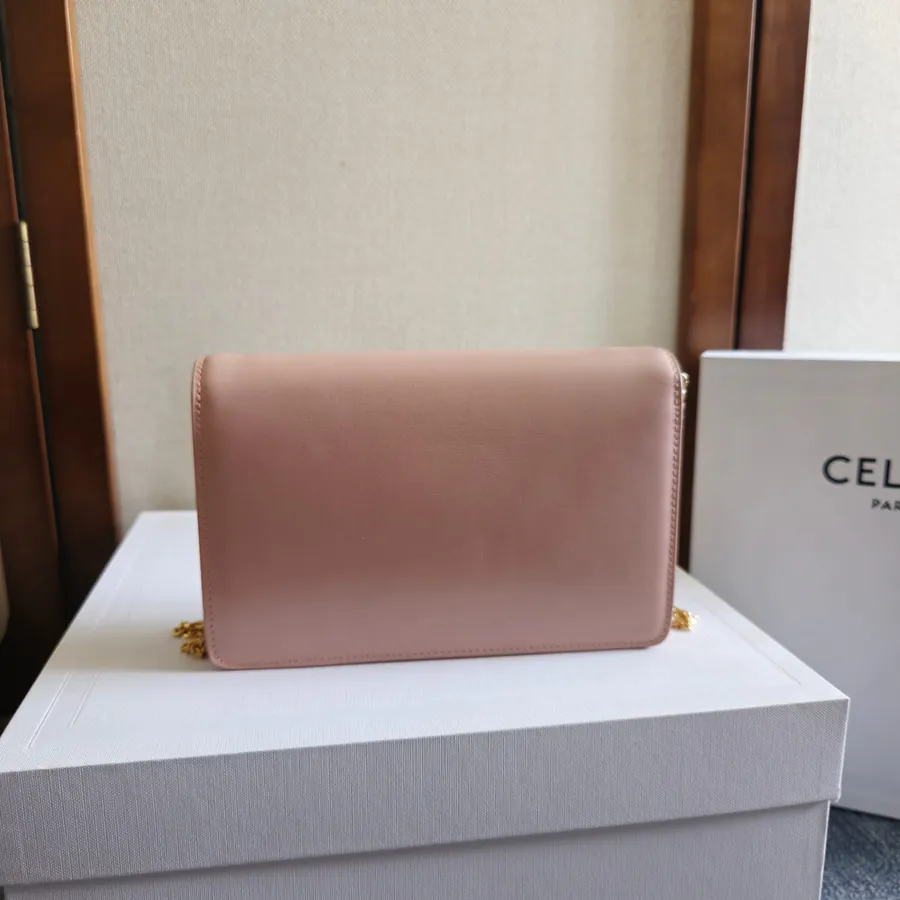 CELIN* Cuir Triomphe Logo Print Leather WOC