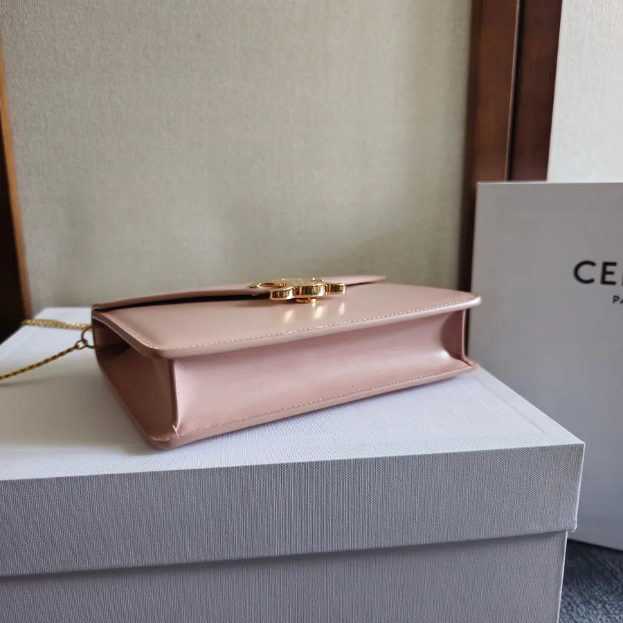 CELIN* Cuir Triomphe Logo Print Leather WOC