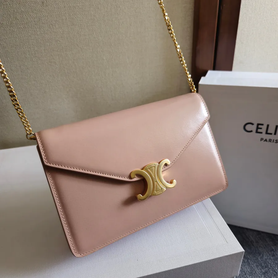 CELIN* Cuir Triomphe Logo Print Leather WOC