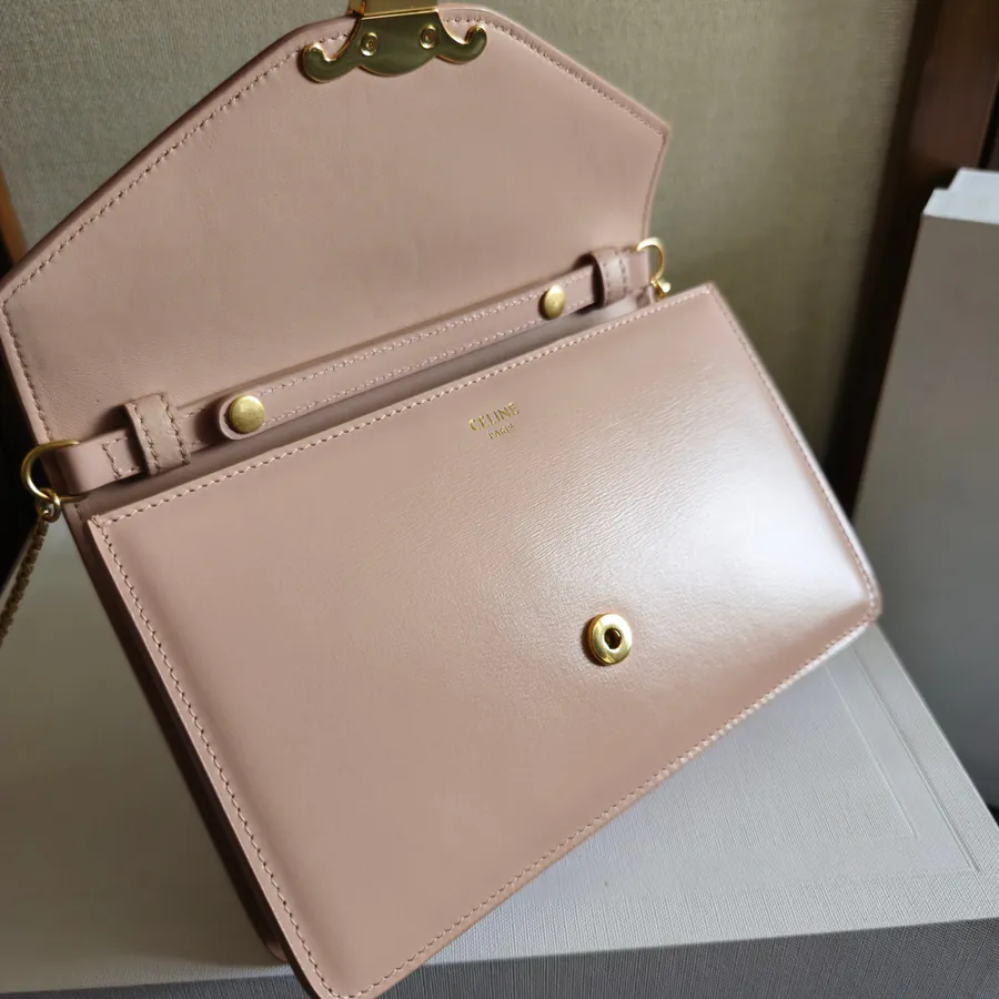 CELIN* Cuir Triomphe Logo Print Leather WOC