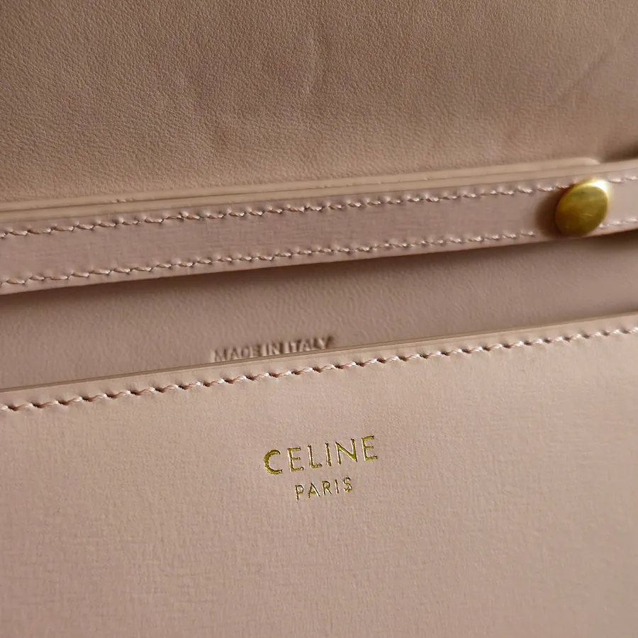 CELIN* Cuir Triomphe Logo Print Leather WOC