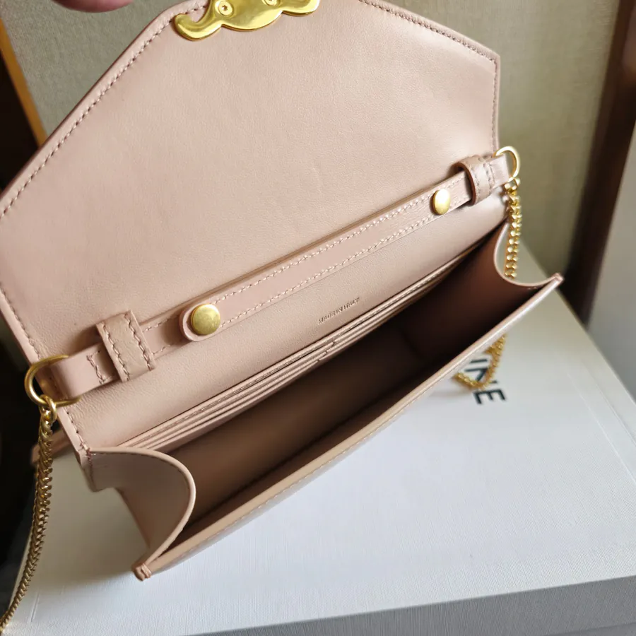 CELIN* Cuir Triomphe Logo Print Leather WOC